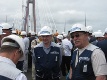 На открытии мостового перехода на о. Русский через пролив Босфор Восточный 2013 год
